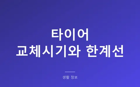 타이어 교체시기, 1.6mm까지 버텨도 될까? (마모 한계선 보는 법과 검사 부적합 기준)